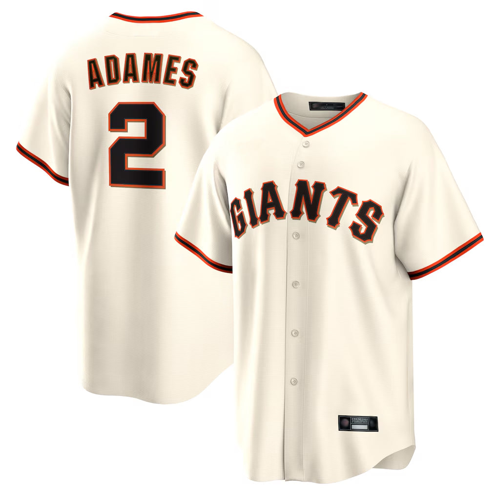 MATTH SF.Giants #2 Willy Adames Player Cream Home Game Stitched Jerseys