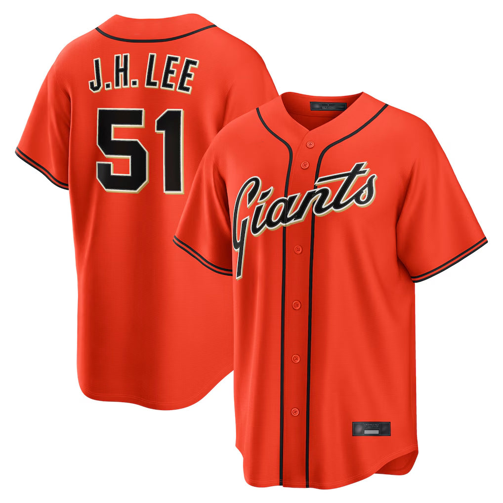 MATTH SF.Giants #51 Jung Hoo Lee Player Orange Home Game Stitched Jerseys