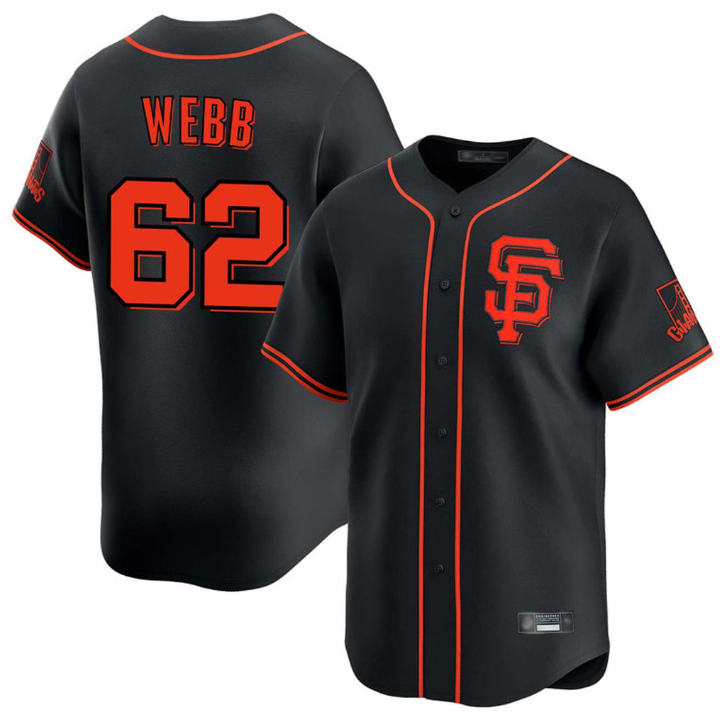 MATTH SF.Giants #62 Logan Webb Player Black Home Limited Stitched Jerseys