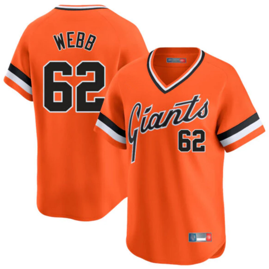 MATTH SF.Giants #62 Logan Webb Player Orange Home Game T-shirt Stitched Jerseys