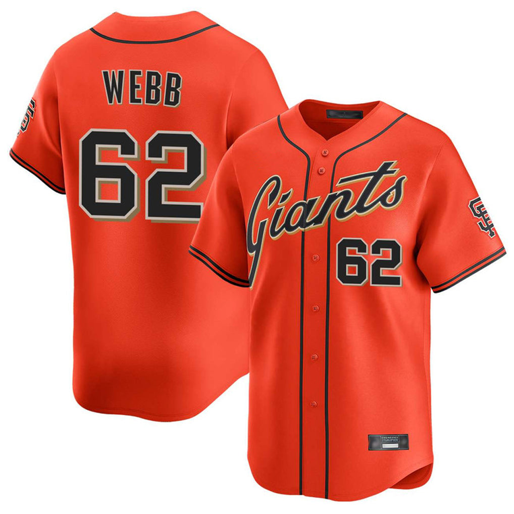 MATTH SF.Giants #62 Logan Webb Player Orange Home Limited Stitched Jerseys