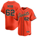 MATTH SF.Giants #62 Logan Webb Player Orange Home Limited Stitched Jerseys