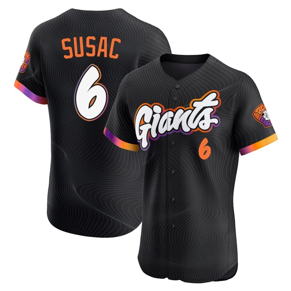 MATTH SF.Giants #6 Daniel Susac Player Black 2025 City Connect Home Limited Elite Stitched Jerseys