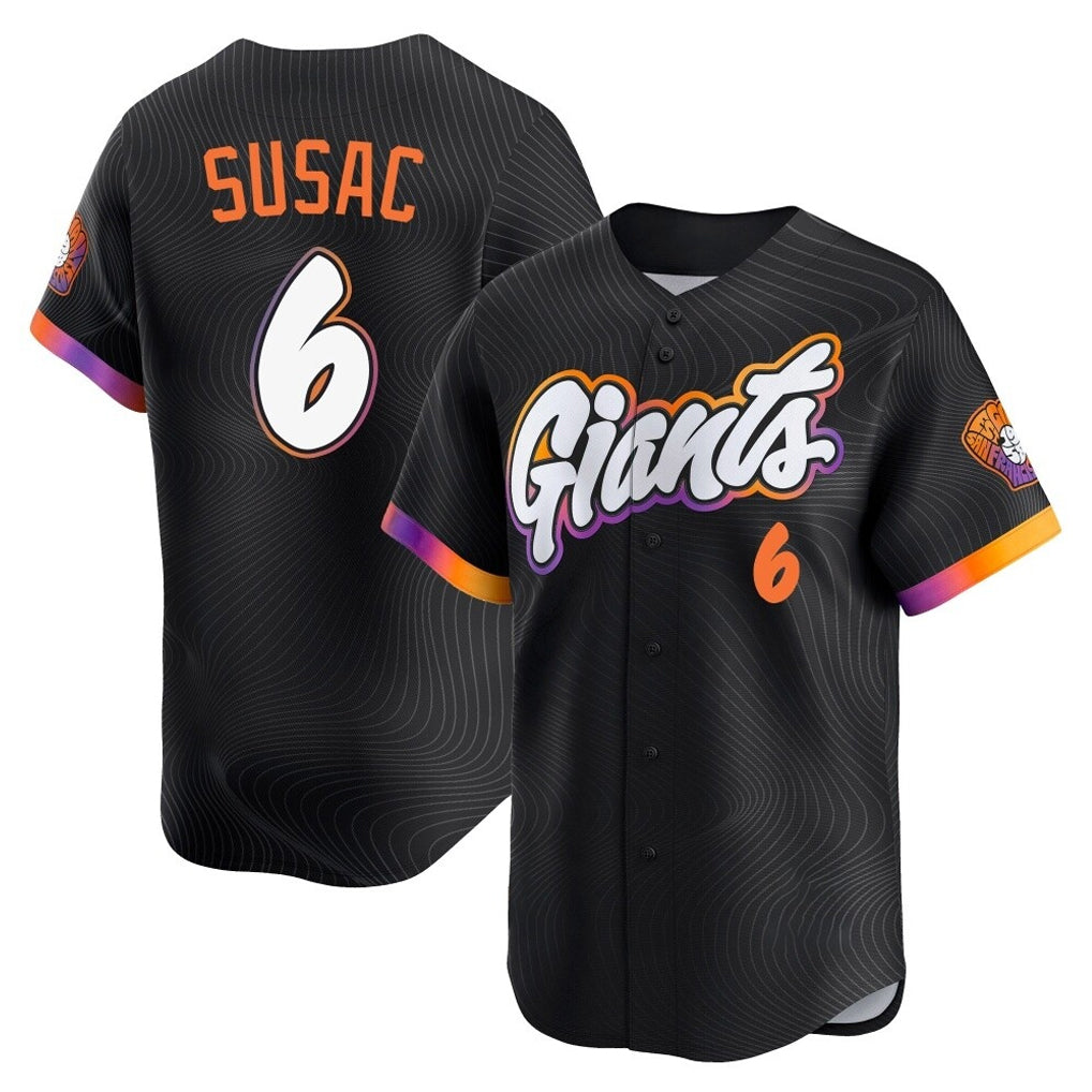 MATTH SF.Giants #6 Daniel Susac Player Black 2025 City Connect Home Limited Stitched Jerseys