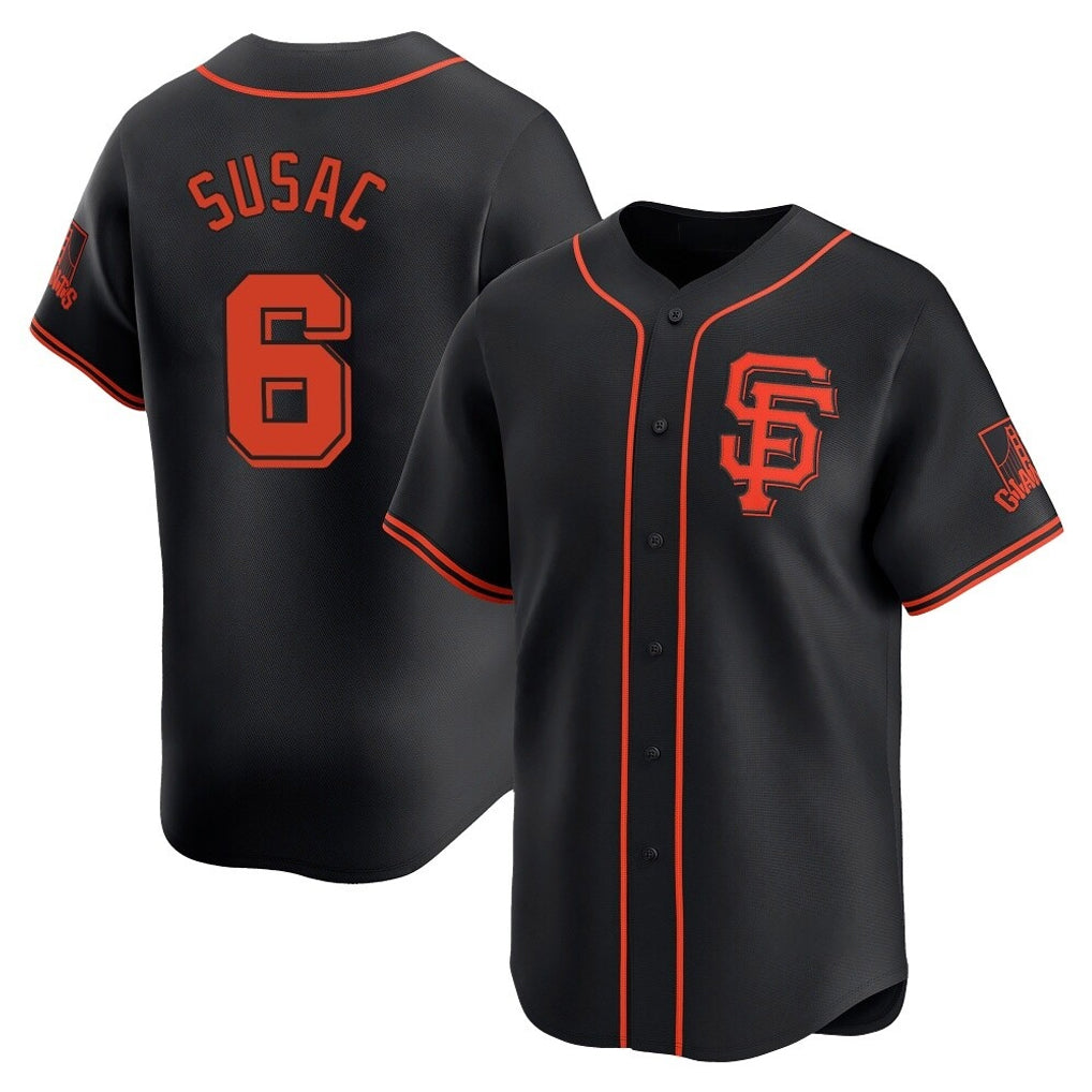MATTH SF.Giants #6 Daniel Susac Player  Black 2026 Home Limited Stitched Jerseys