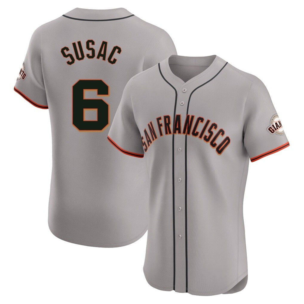 MATTH SF.Giants #6 Daniel Susac Player Gray Home Limited Elite Stitched Jerseys