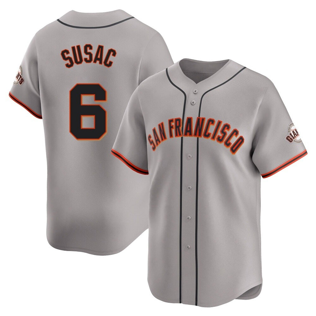 MATTH SF.Giants #6 Daniel Susac Player Gray Home Limited Stitched Jerseys