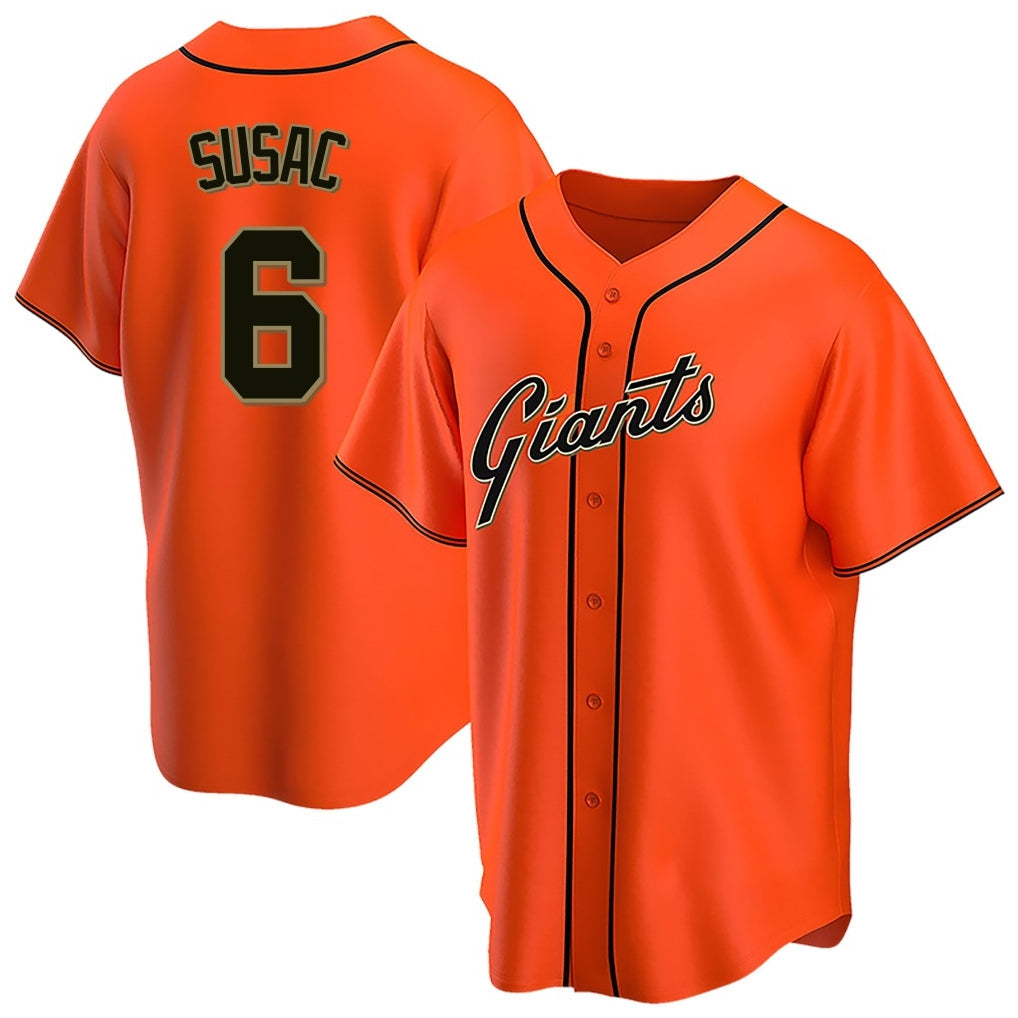 MATTH SF.Giants #6 Daniel Susac Player Orange Home Game Stitched Jerseys