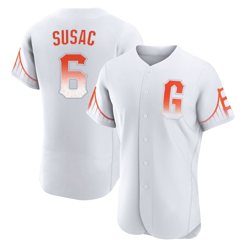 MATTH SF.Giants #6 Daniel Susac Player White City Connect Home Limited Elite Stitched Jerseys