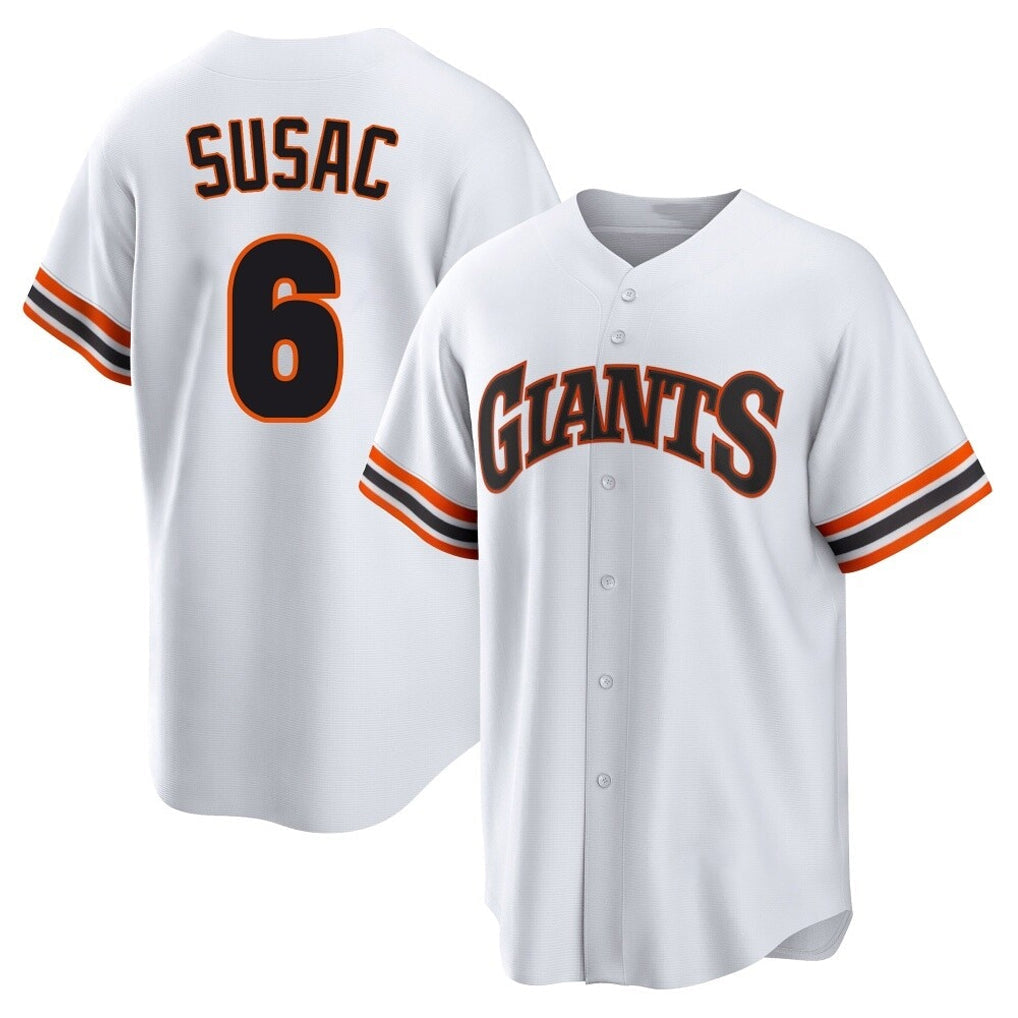 MATTH SF.Giants #6 Daniel Susac Player White Home Game Stitched Jerseys