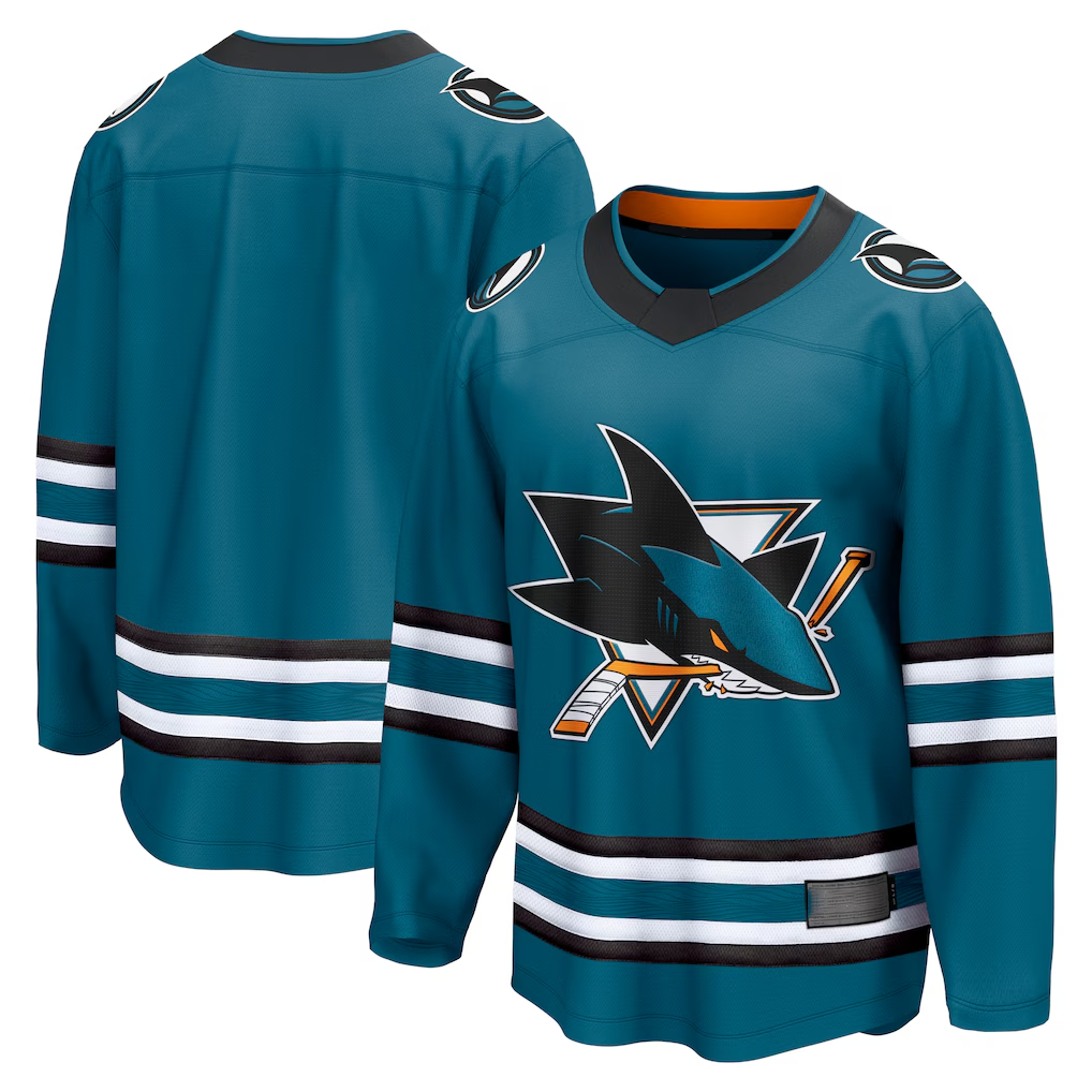 MATTH S.Jose Sharks Teal Home Breakaway Jerseys