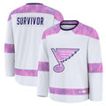 MATTH St.L.Blues White Hockey Fights Cancer Survivor Practice Jerseys