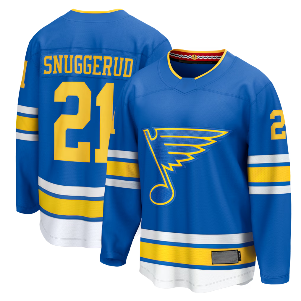 MATTH St.L.Blues #21 Blues Jimmy Snuggerud Blue Home Breakaway Jerseys