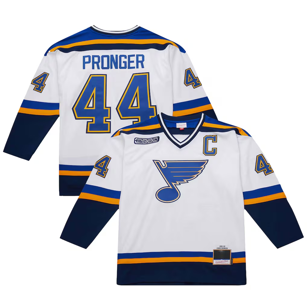 MATTH St.L.Blues #44 Chris Pronger White 1999-00 Power Play Jerseys