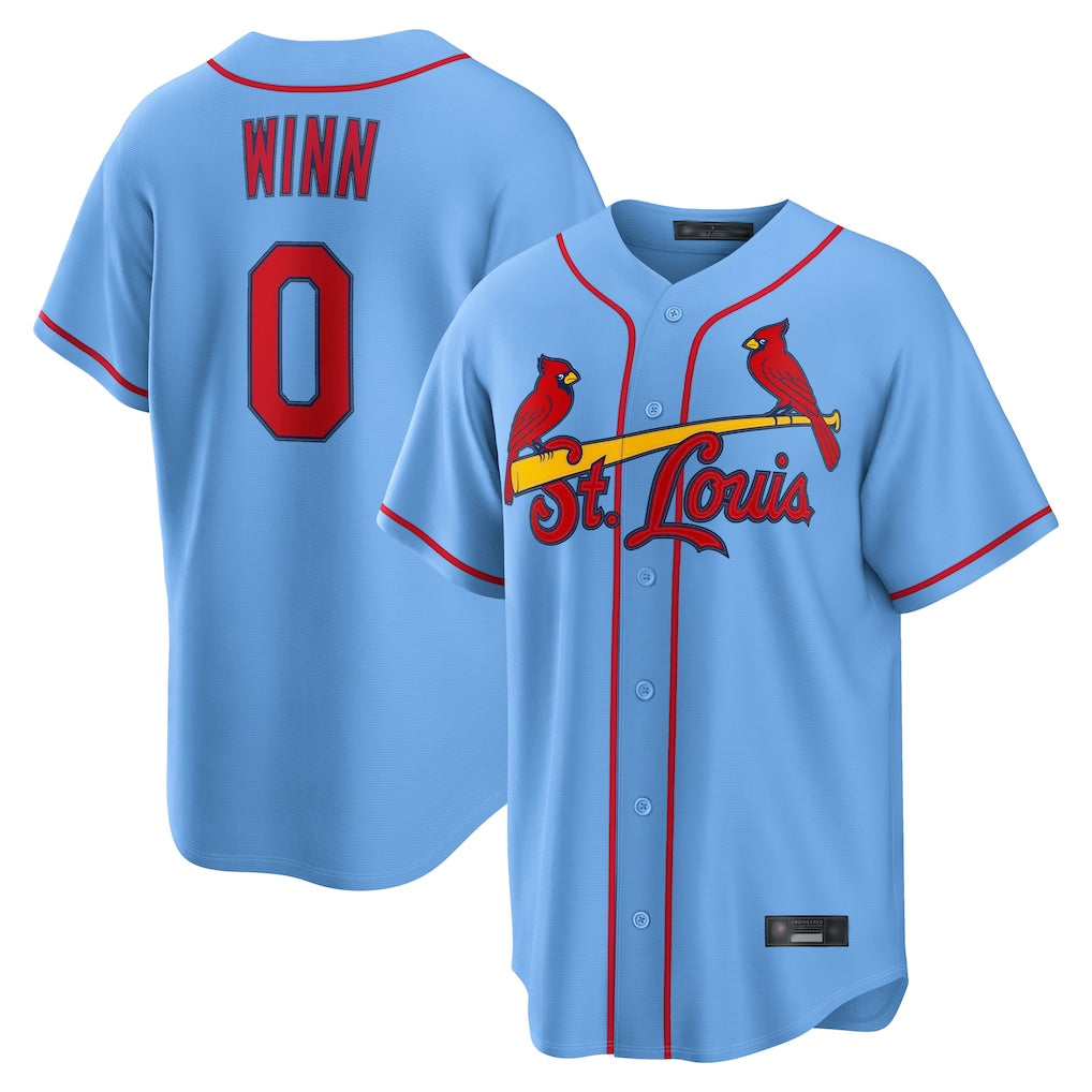 MATTH St. Louis Cardinals #0 Masyn Winn Player Light Blue  Home Game Stitched Jerseys