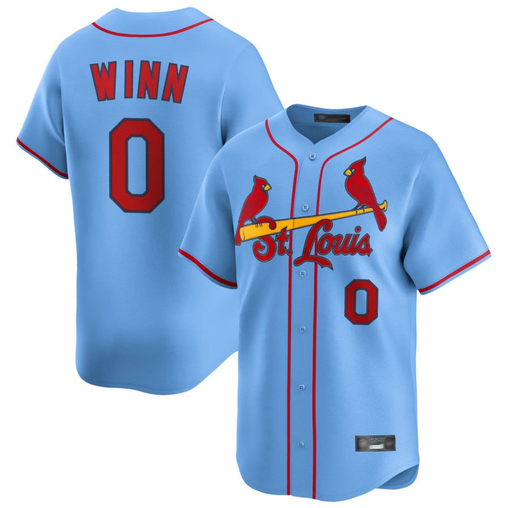 MATTH St. Louis Cardinals #0 Masyn Winn Player Light Blue Home Limited Stitched Jerseys