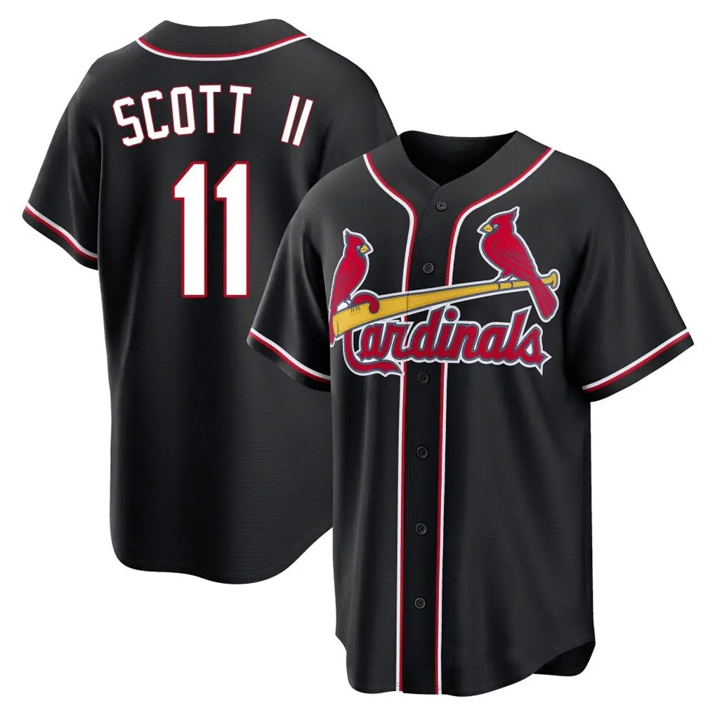MATTH St. Louis Cardinals #11 Victor Scott II Player Black Carbon Fashio Game Stitched Jerseys