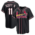 MATTH St. Louis Cardinals #11 Victor Scott II Player Black Carbon Fashio Game Stitched Jerseys