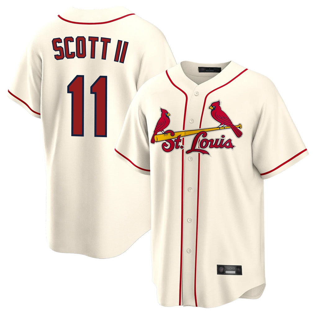 MATTH St. Louis Cardinals #11 Victor Scott II Player Cream Home Game Stitched Jerseys