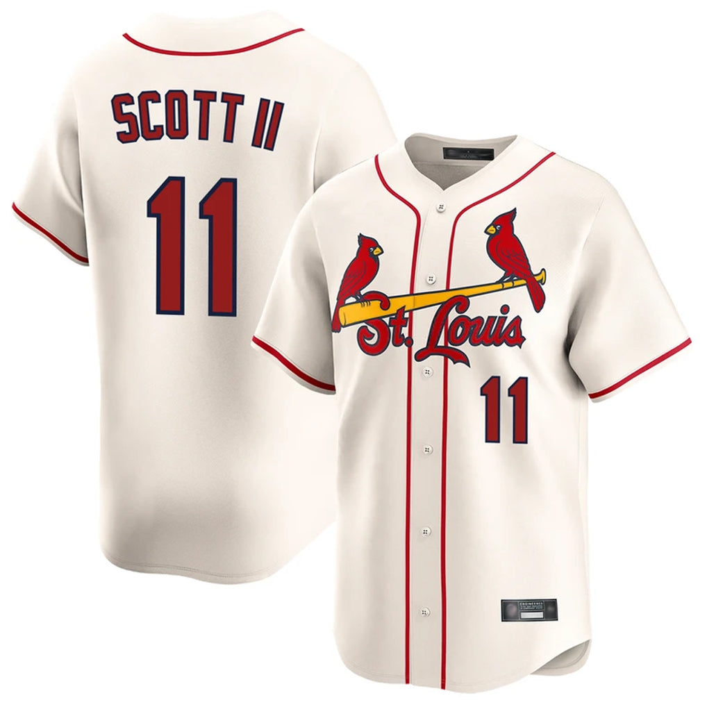MATTH St. Louis Cardinals #11 Victor Scott II Player Cream Home Limited Stitched Jerseys