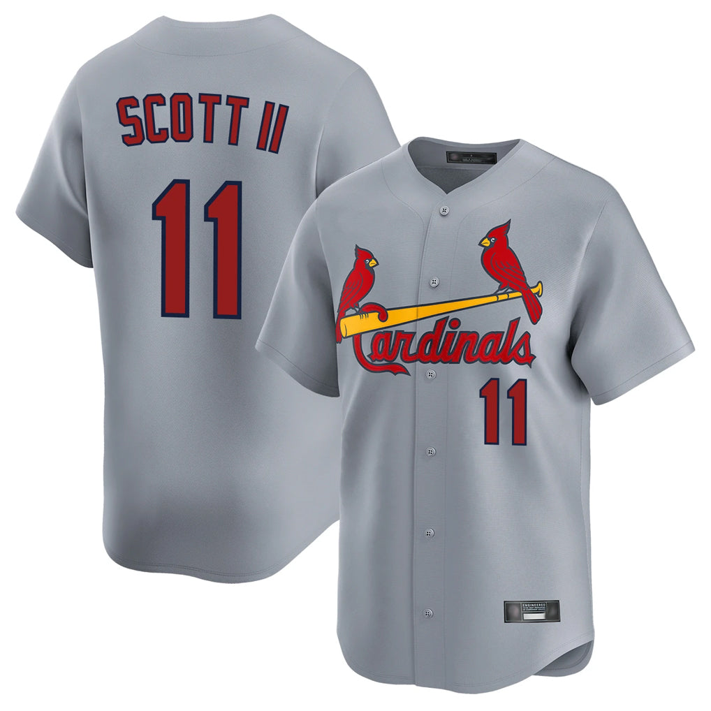 MATTH St. Louis Cardinals #11 Victor Scott II Player Gray Home Limited Stitched Jerseys