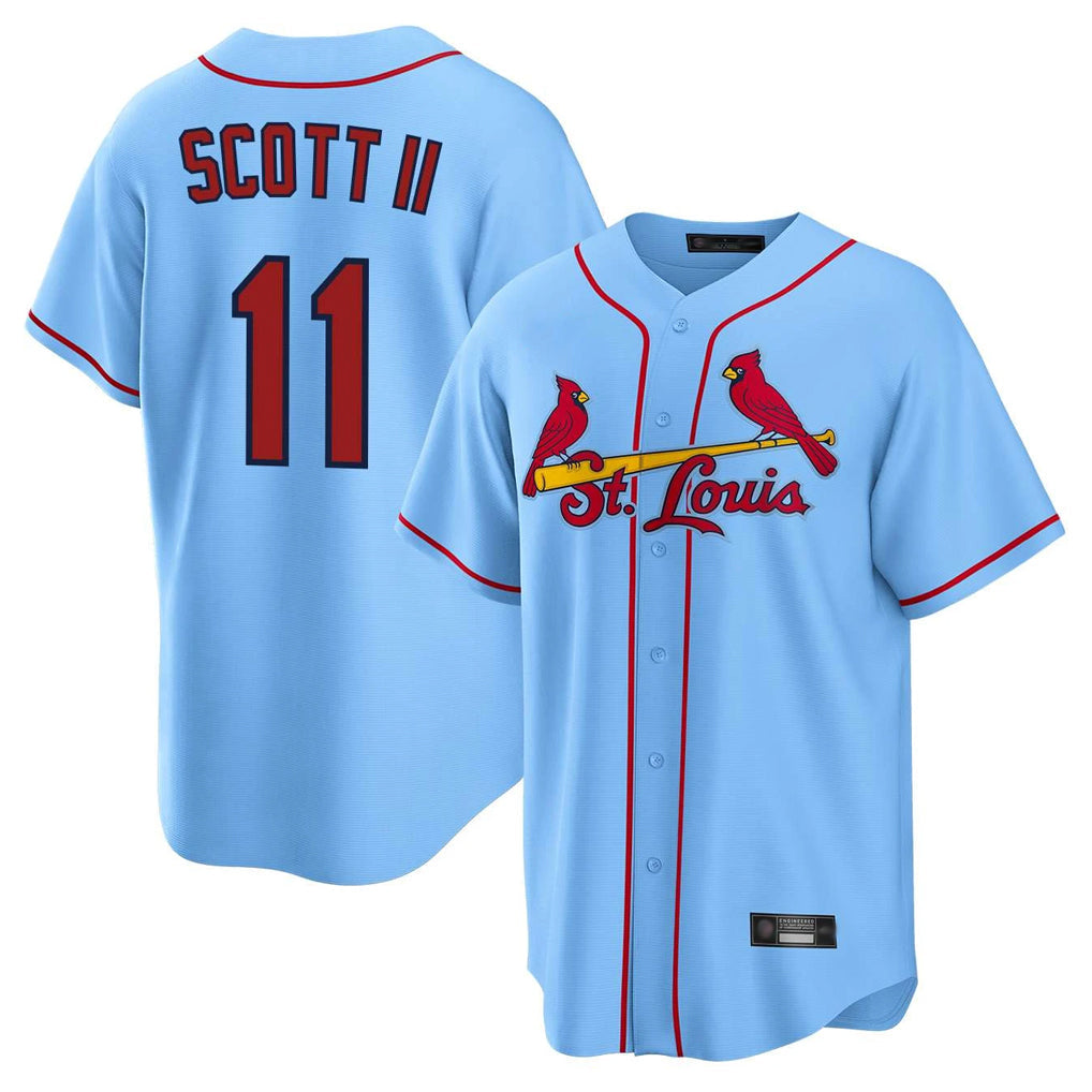 MATTH St. Louis Cardinals #11 Victor Scott II Player Light Blue Home Game Stitched Jerseys