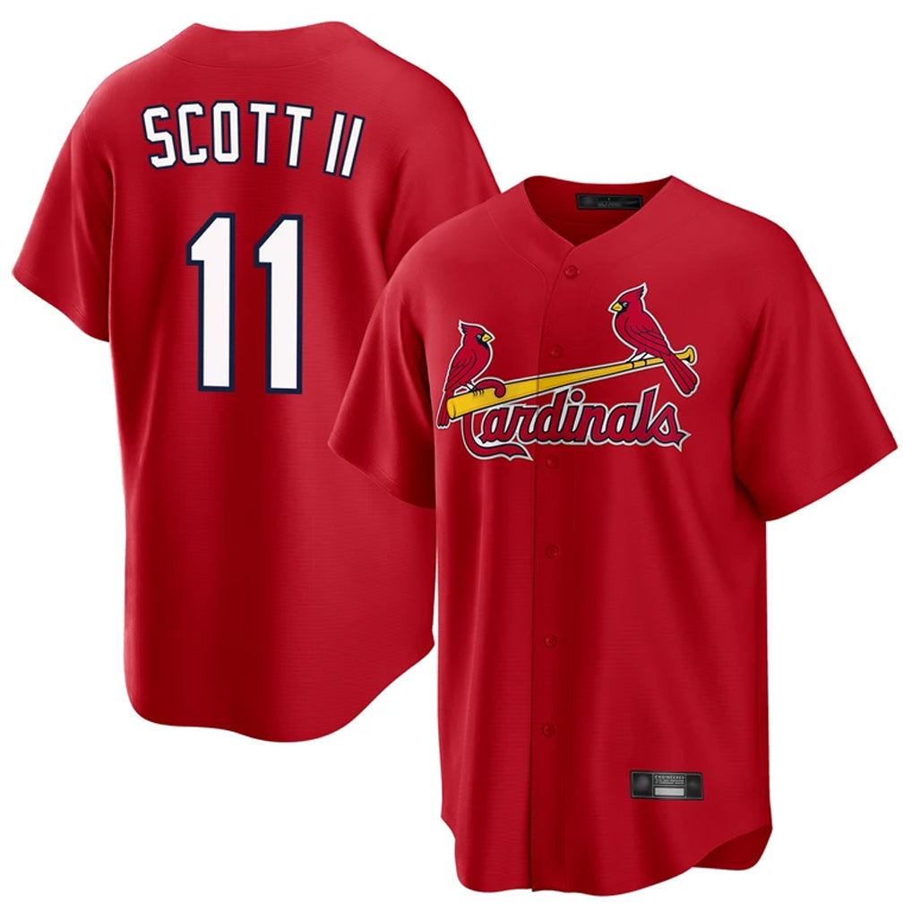 MATTH St. Louis Cardinals #11 Victor Scott II Player Red Home Game Stitched Jerseys