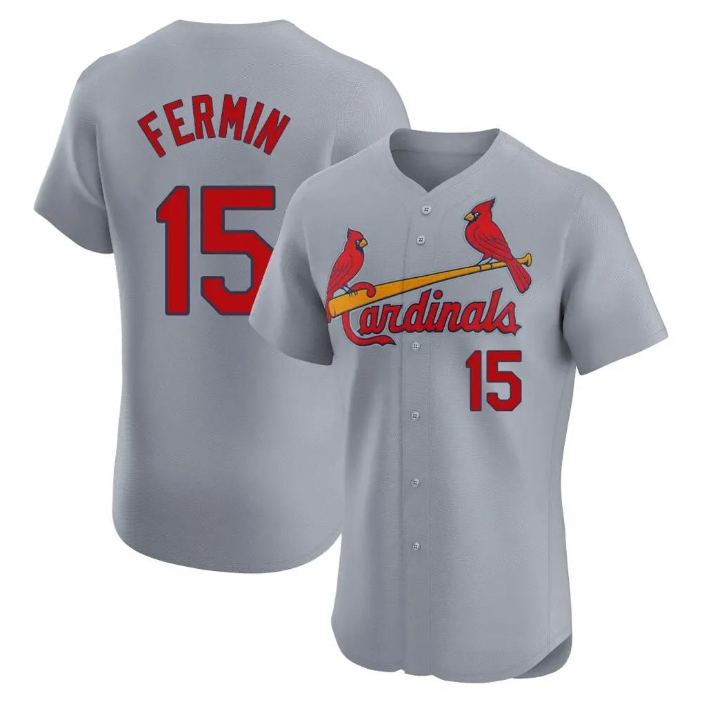 MATTH St. Louis Cardinals #15 Jose Fermin Player Gray Home Limited Elite Stitched Jerseys