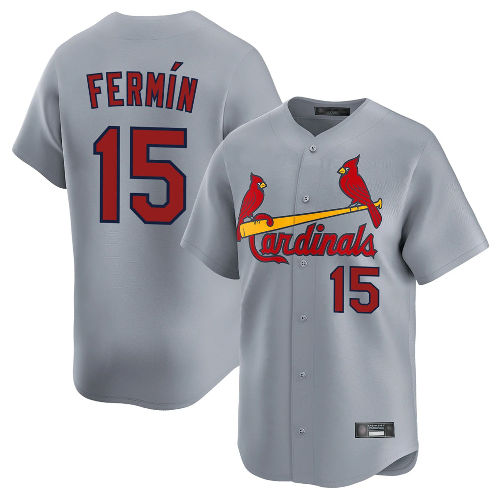 MATTH St. Louis Cardinals #15 Jose Fermin Player Gray Home Limited Stitched Jerseys