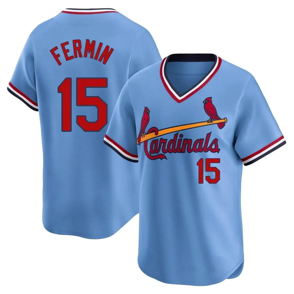 MATTH St. Louis Cardinals #15 Jose Fermin Player Light Blue City Connect Home T-shirt Stitched Jerseys