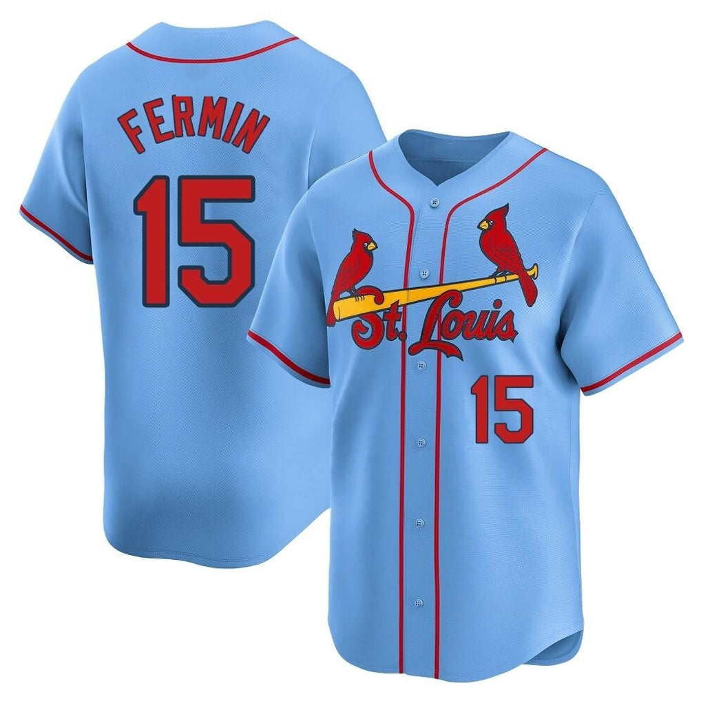 MATTH St. Louis Cardinals #15 Jose Fermin Player Light Blue Home Limited Stitched Jerseys