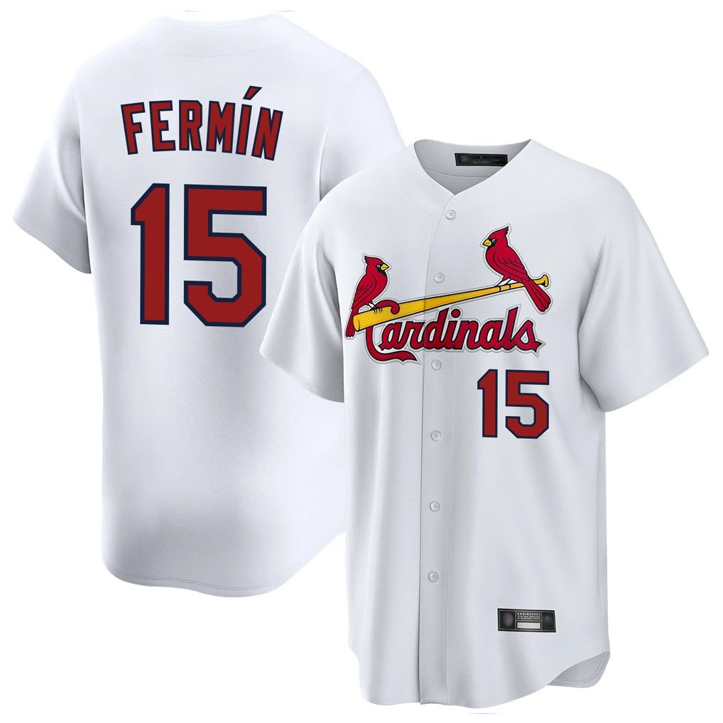 MATTH St. Louis Cardinals #15 Jose Fermin Player White Home Game Stitched Jerseys