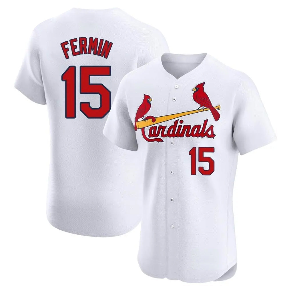 MATTH St. Louis Cardinals #15 Jose Fermin Player White Home Limited Elite Stitched Jerseys