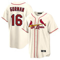 MATTH St. Louis Cardinals #16 Nolan Gorman Player Cream Home Game Stitched Jerseys