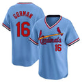 MATTH St. Louis Cardinals #16 Nolan Gorman Player Light Blue City Connect Home T-shirt Stitched Jerseys