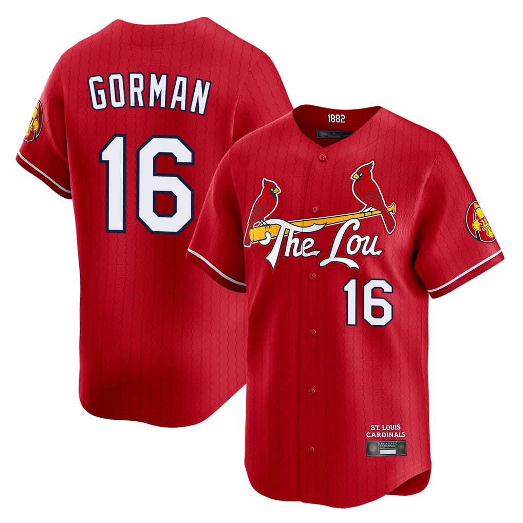 MATTH St. Louis Cardinals #16 Nolan Gorman Player Red City Connect Limited Stitched Jerseys