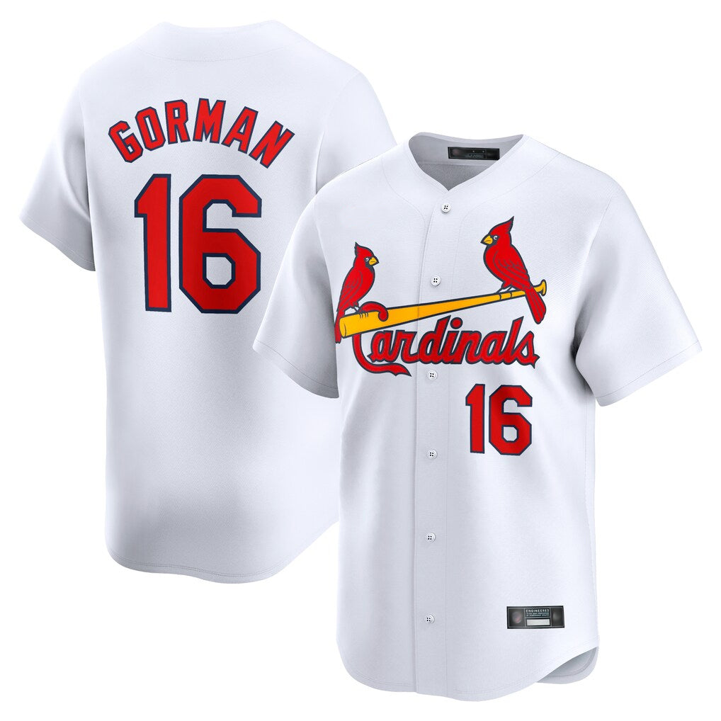 MATTH St. Louis Cardinals #16 Nolan Gorman Player White Home Limited Stitched Jerseys
