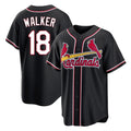 MATTH St. Louis Cardinals #18 Jordan Walker Player Black Carbon Fashio Game Stitched Jerseys