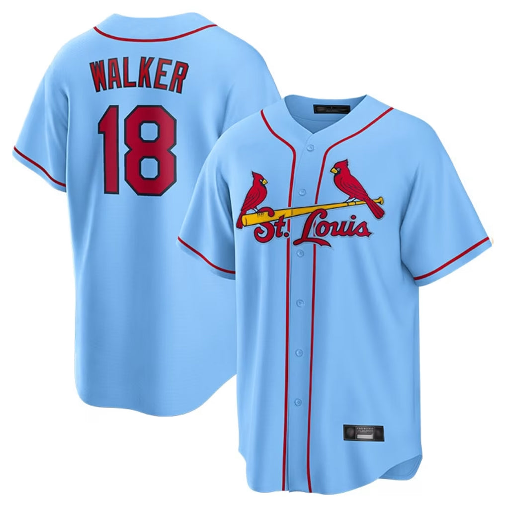 MATTH St. Louis Cardinals #18 Jordan Walker Player Light Blue Home Game Stitched Jerseys