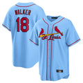 MATTH St. Louis Cardinals #18 Jordan Walker Player Light Blue Home Game Stitched Jerseys