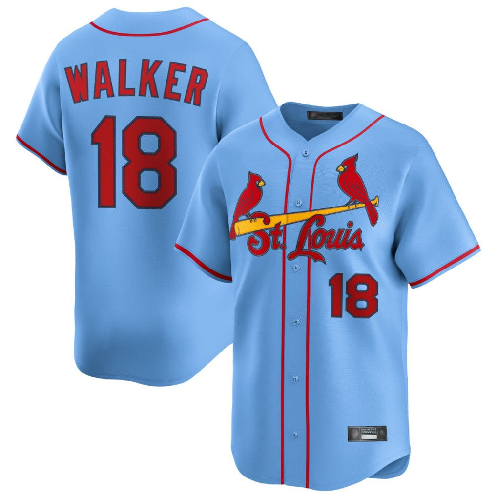 MATTH St. Louis Cardinals #18 Jordan Walker Player Light Blue Home Limited Stitched Jerseys