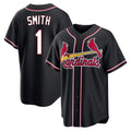 MATTH St. Louis Cardinals #1 Ozzie Smith Player Black Carbon Fashio Game Stitched Jerseys