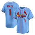 MATTH St. Louis Cardinals #1 Ozzie Smith Player Light Blue Home Limited Stitched Jerseys