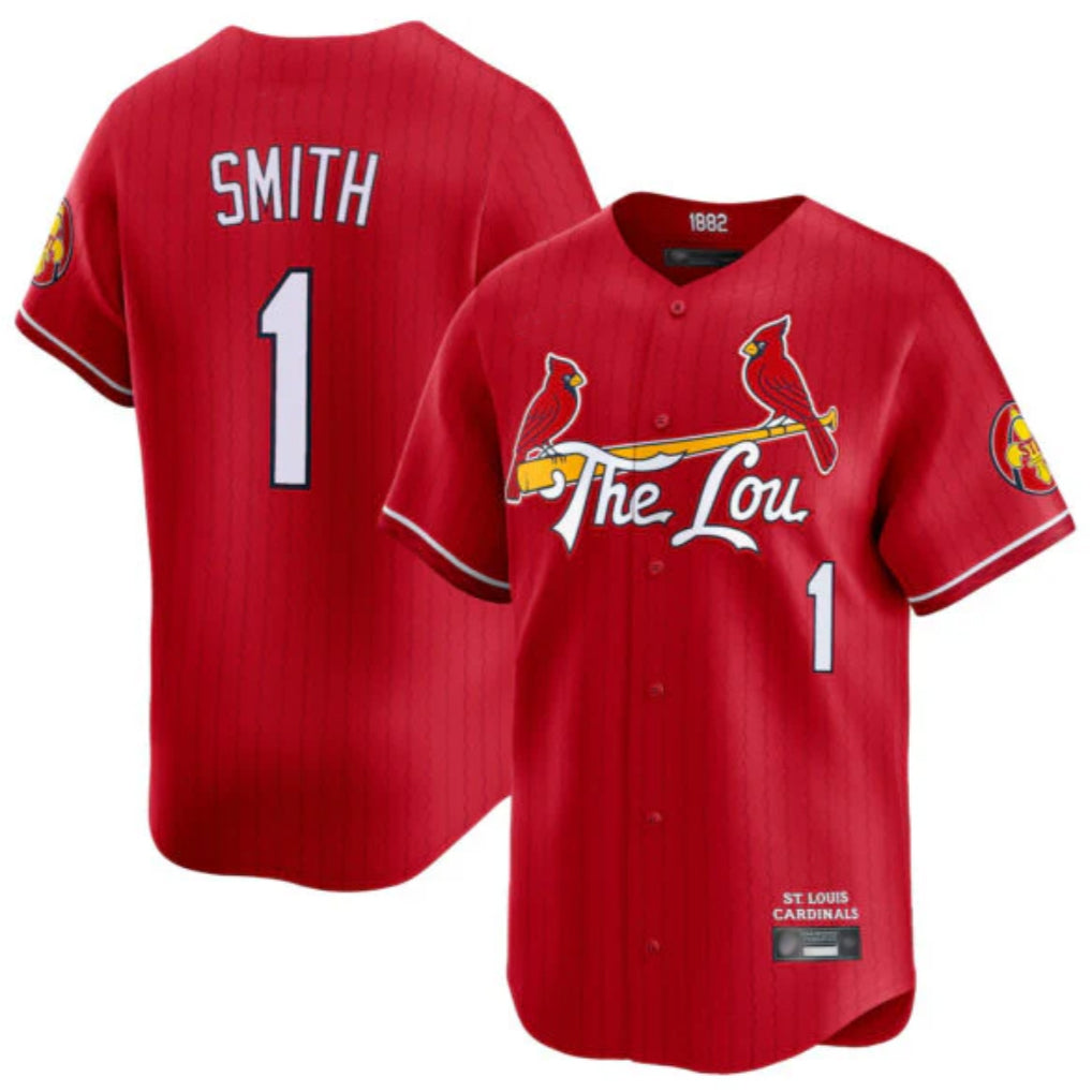 MATTH St. Louis Cardinals #1 Ozzie Smith Player Red City Connect Limited Stitched Jerseys