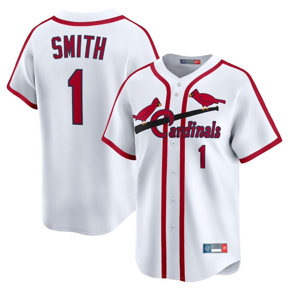 MATTH St. Louis Cardinals #1 Ozzie Smith Player White Throwback Cooperstown Collection Limited Stitched Jerseys