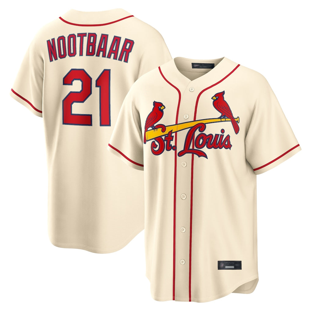 MATTH St. Louis Cardinals #21 Lars Nootbaar Player Cream Home Game Stitched Jerseys