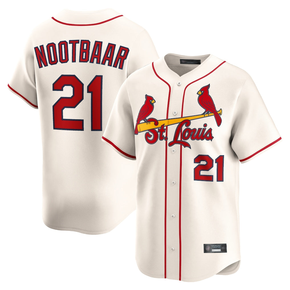 MATTH St. Louis Cardinals #21 Lars Nootbaar Player Cream Home Limited Stitched Jerseys