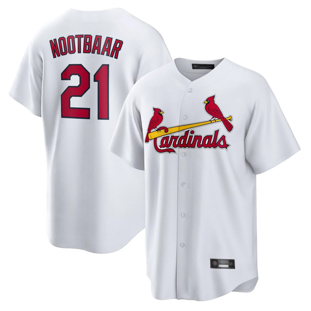 MATTH St. Louis Cardinals #21 Lars Nootbaar Player White Home Game Stitched Jerseys