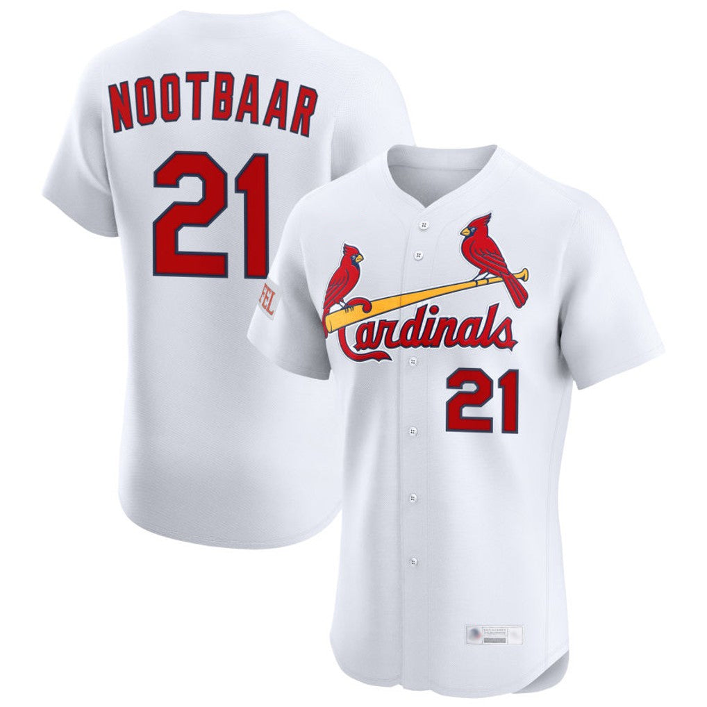 MATTH St. Louis Cardinals #21 Lars Nootbaar Player White Home Limited Elite Stitched Jerseys