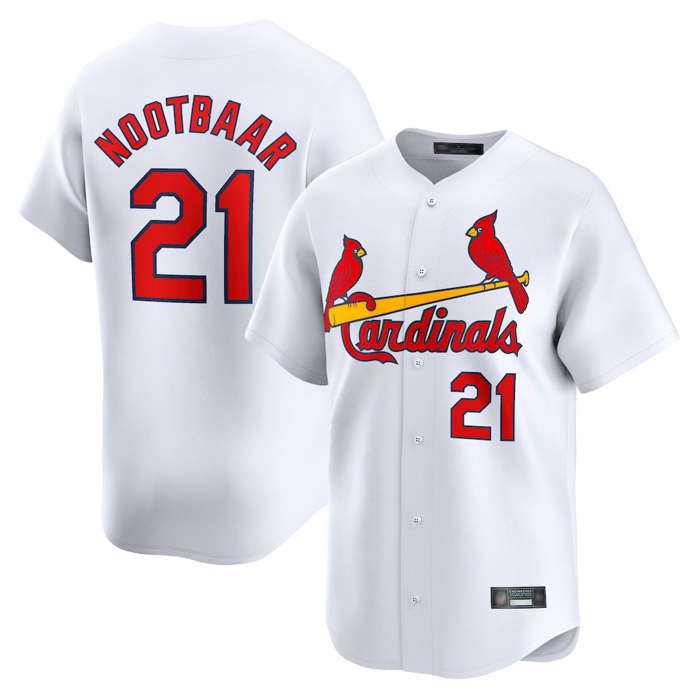 MATTH St. Louis Cardinals #21 Lars Nootbaar Player White Home Limited Stitched Jerseys